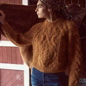 Doen ANIKA SWEATER IN BRIGHT PUMPKIN